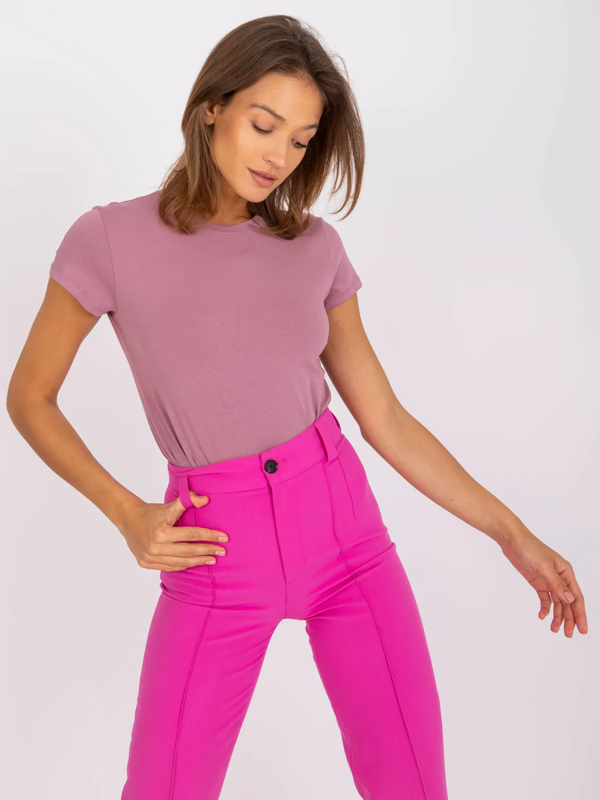 Wrzosowy t-shirt damski Peachy - zdjęcie 5