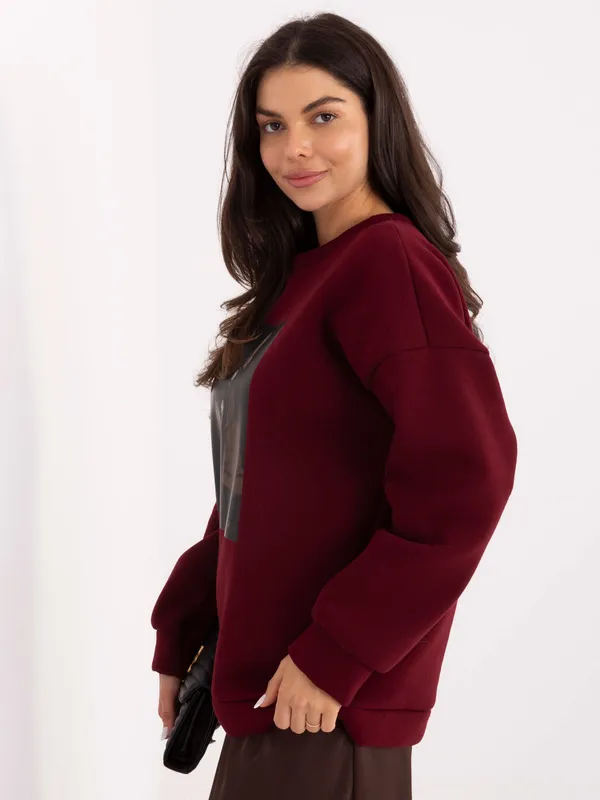 Bluza oversize z graficznym nadrukiem buldoga - widok 2