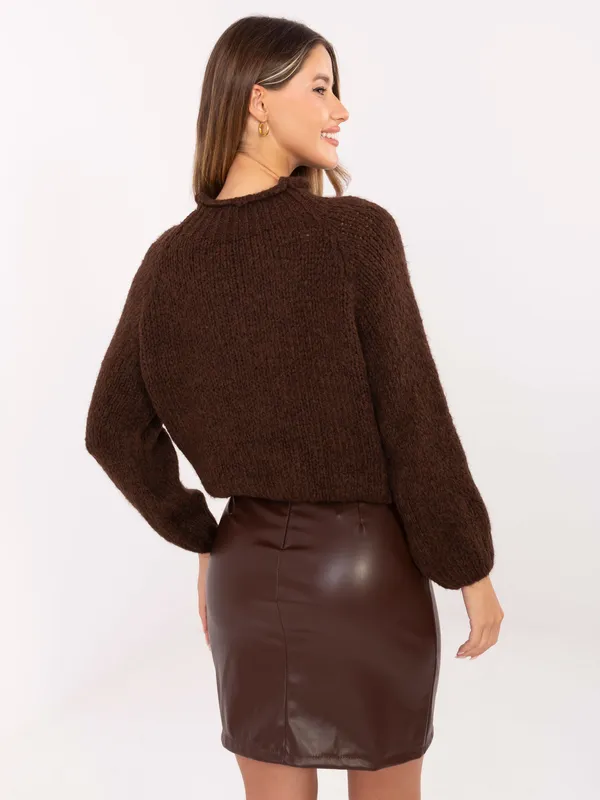 Ołówkowa spódnica mini z ozdobnym suwakiem i koronką - widok 2