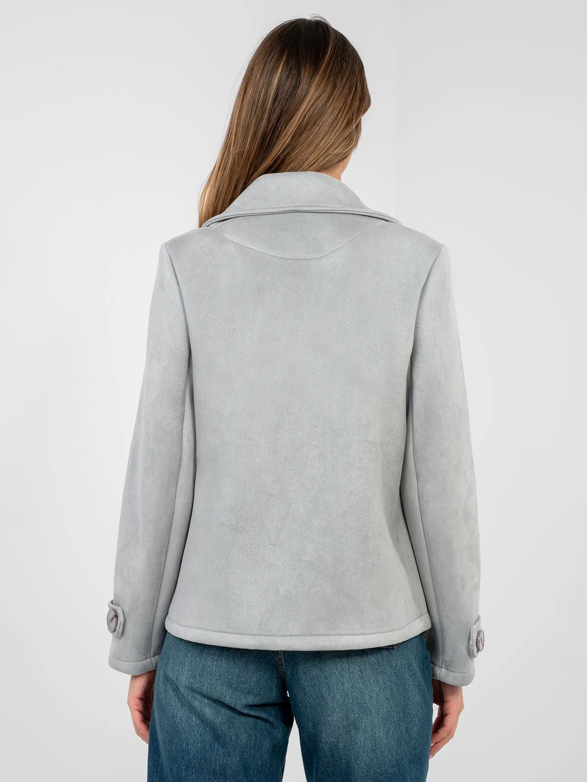 Krótka dwurzędowa kurtka o kroju pudełkowym - zdjęcie 1