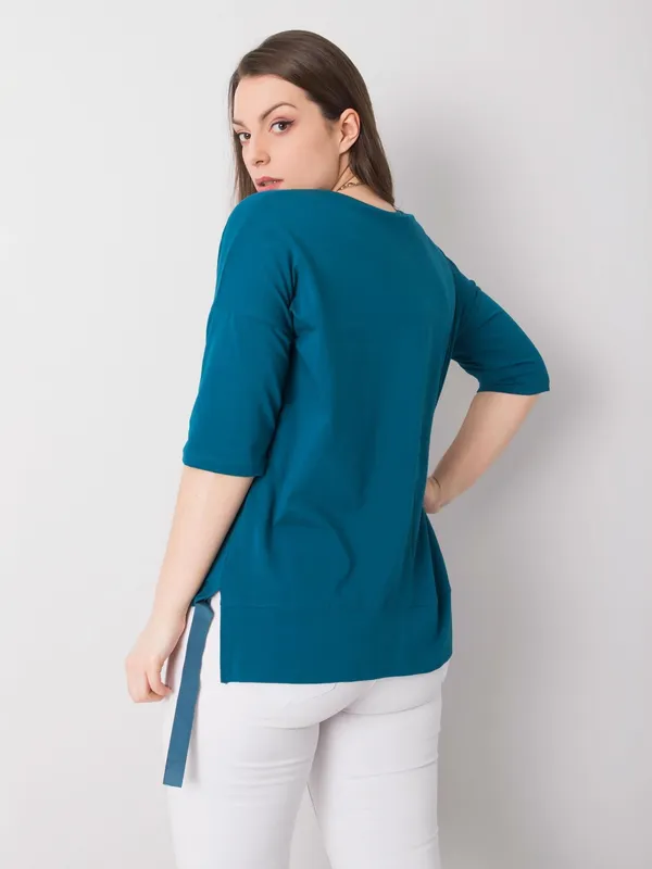 Damska bluzka plus size z aplikacją czarna