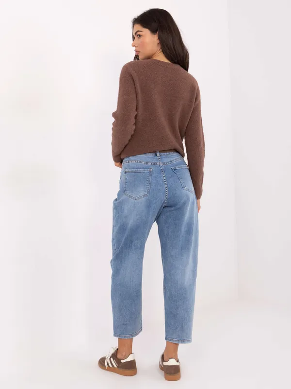 Wygodne spodnie typu mom fit z wysokim stanem - widok 2