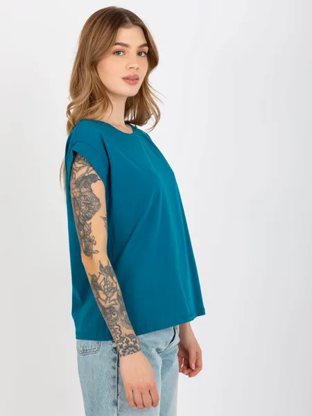 Morski damski t-shirt basic z bawełny Revolution