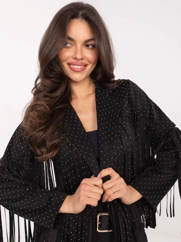 Krótka kurtka z frędzlami w stylu boho - widok 2