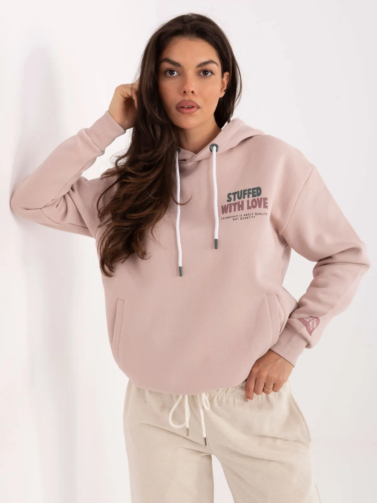 Bluza z kapturem oversize z grafiką misia - zdjęcie 3