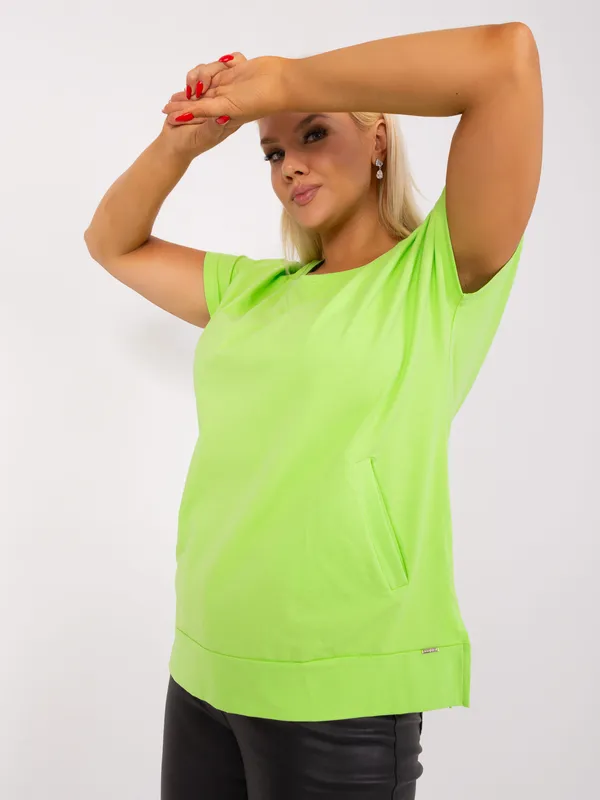 Jasnofioletowa bluzka plus size z bawełny