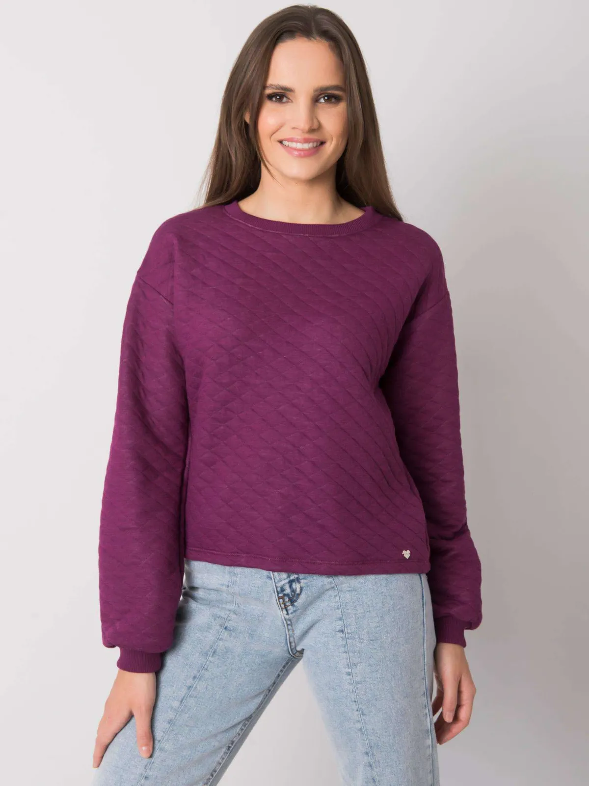 Pikowana bluza oversize o swobodnym kroju - zdjęcie 1