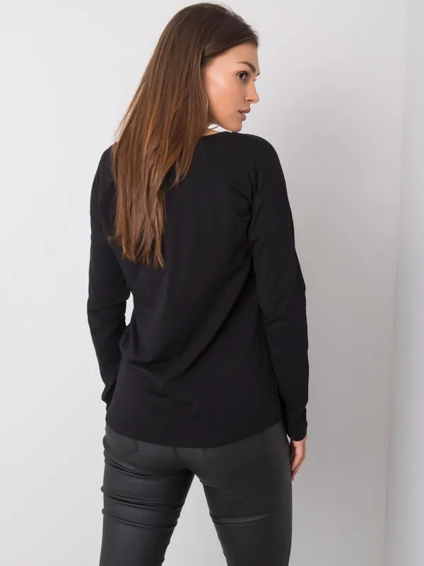 Szara melanżowa bawełniana bluzka z długim rękawem