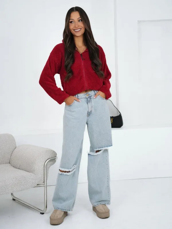 Rozpinana bluza o kroju oversize z wysoką stójką