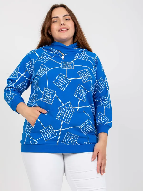 Casualowa bluza z kapturem i nadrukiem literowym