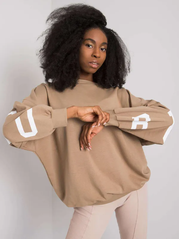 Oversize'owa bluza z nadrukami w stylu uczelnianym