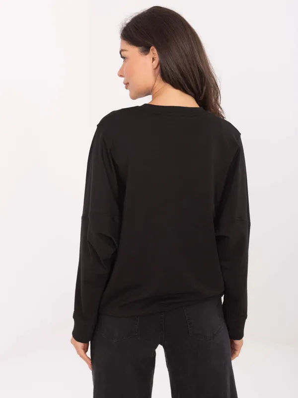 Casualowa bluza o kroju oversize z naszywką - widok 2