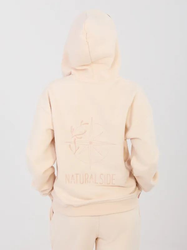 Bluza rozpinana oversize z kapturem i haftem