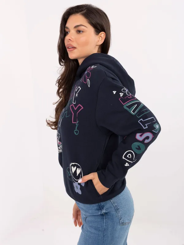 Bluza oversize z kapturem i graficznym nadrukiem - widok 2