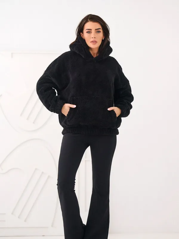 Ciepła bluza oversize z kapturem i kieszenią