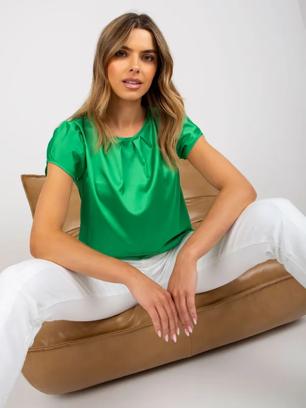Wizytowa bluzka z marszczonymi rękawami o kroju oversize