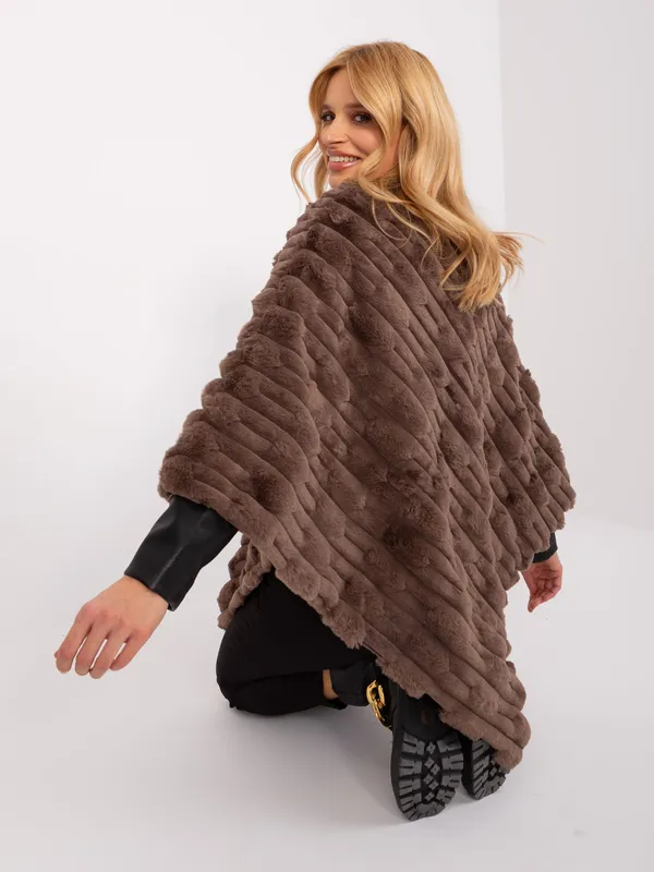 Oversize poncho o teksturze 3D w stylu casual - widok 2