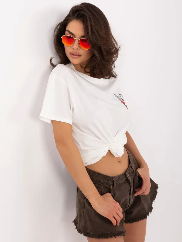 Stylowy T-shirt z modnym nadrukiem pieska - widok 2