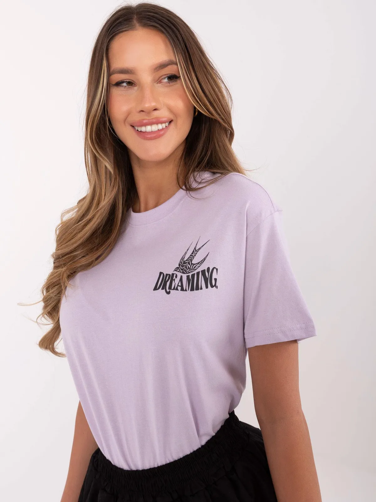 T-shirt oversize z graficznym nadrukiem w stylu retro - zdjęcie 5