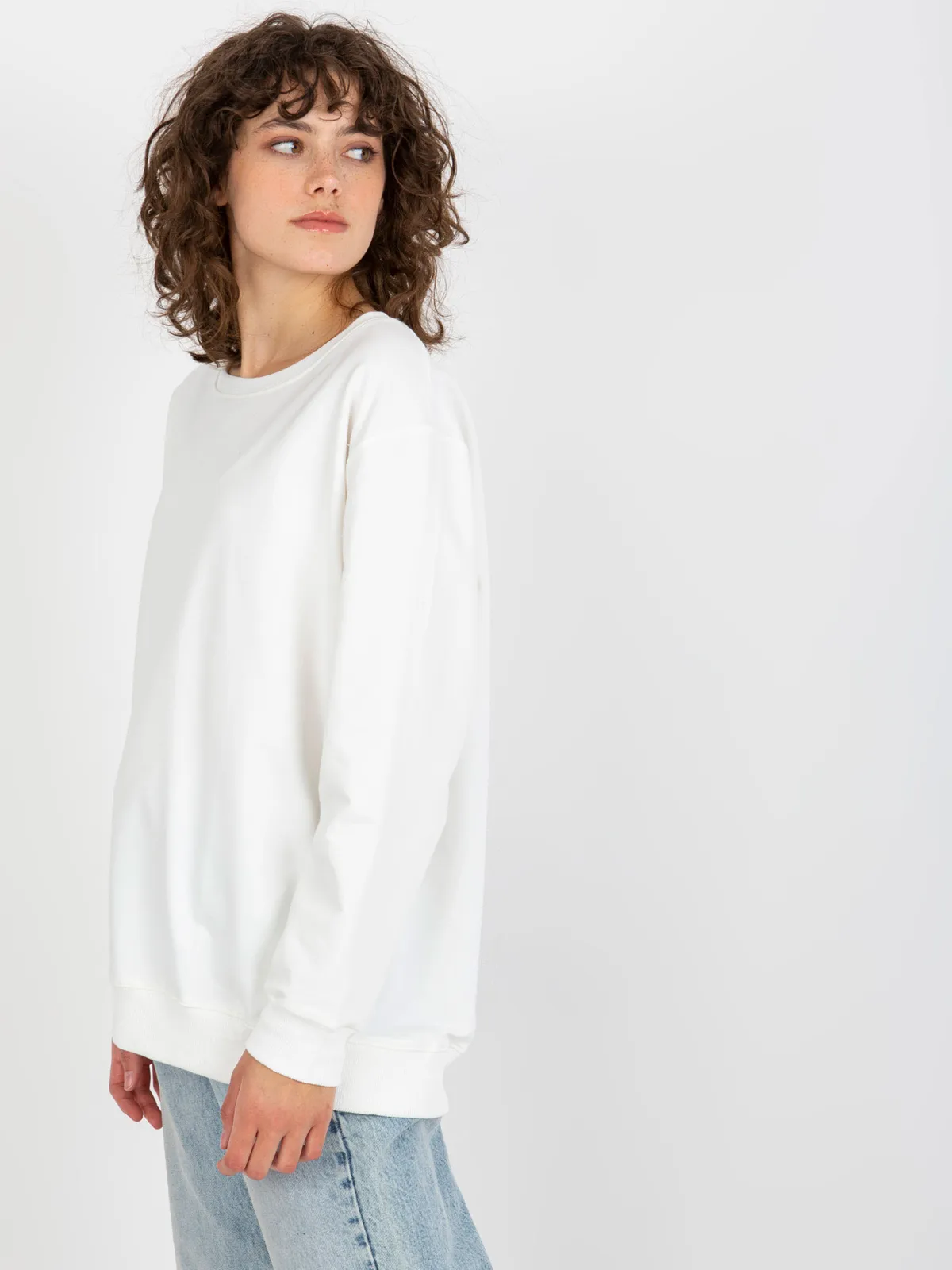 Szara bluza damska basic bez kaptura - zdjęcie 1