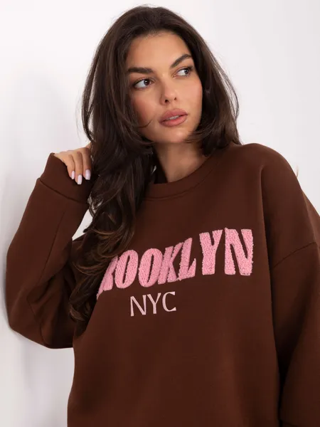 Bluza oversize z naszywanym napisem w klimacie vintage