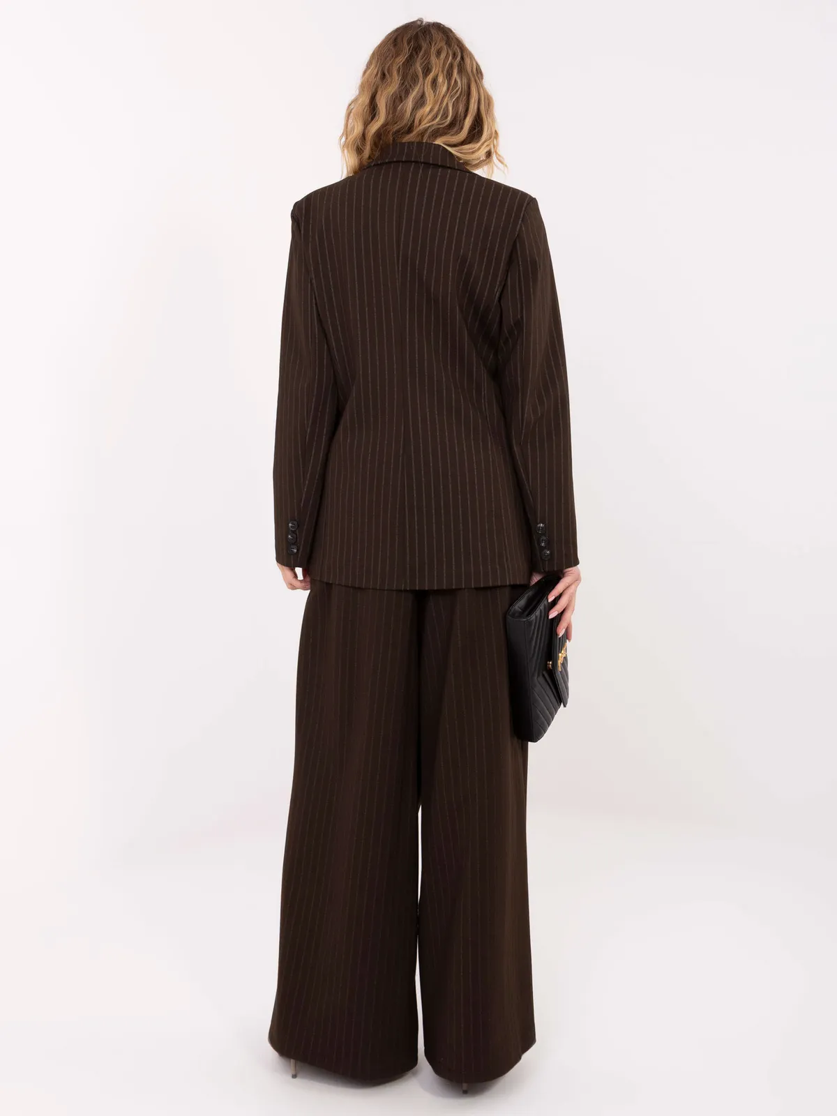 Dwurzędowa marynarka wizytowa w klasyczny prążek - zdjęcie 1