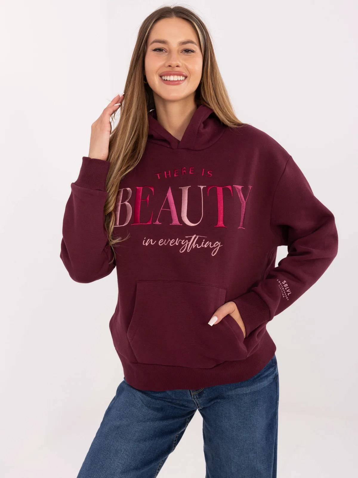 Casualowa bluza z kapturem i nadrukiem oversize - zdjęcie 3