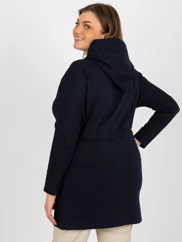 Jasnofioletowa rozpinana bluza plus size ze ściągaczem