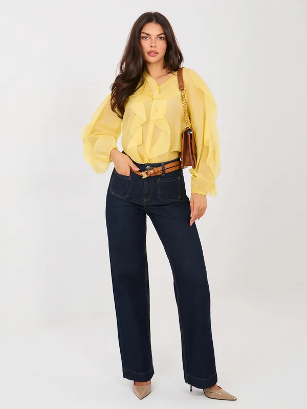 Koszula z falbanami o kroju oversize - widok 2