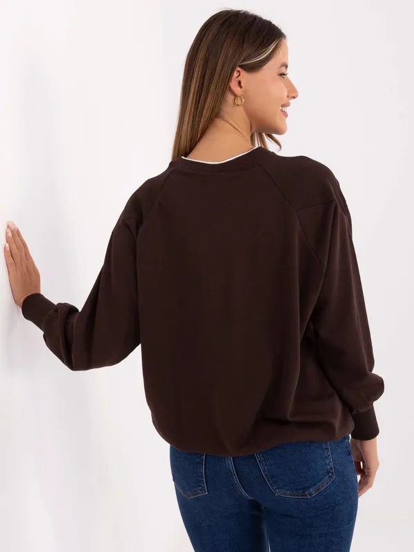 Bluza oversize z napisem i ściąganym dołem - widok 2