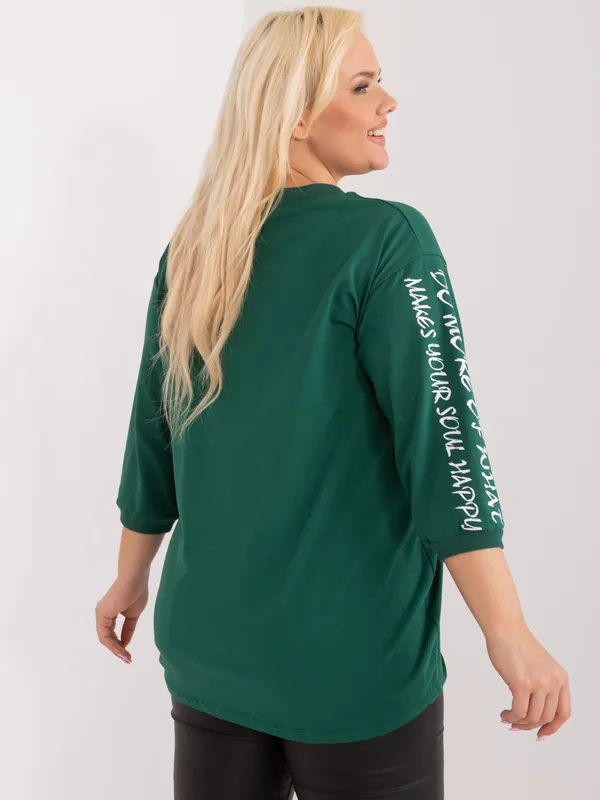 Casualowa bluza oversize z ozdobnym nadrukiem