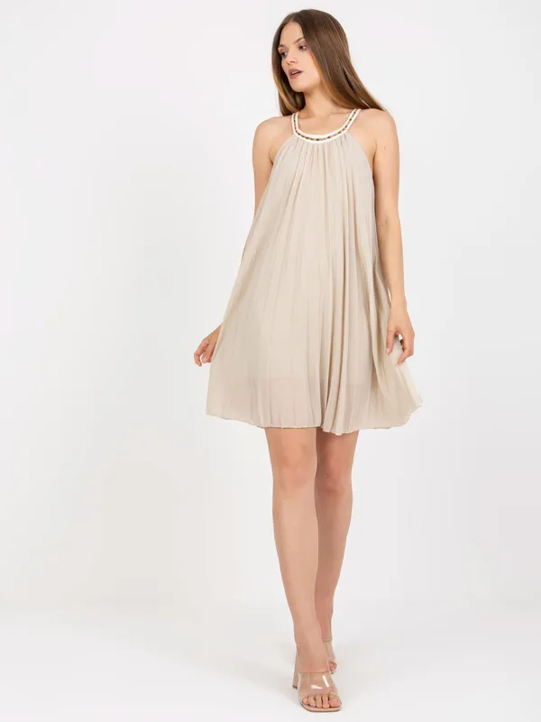 Plisowana sukienka mini o kroju oversize