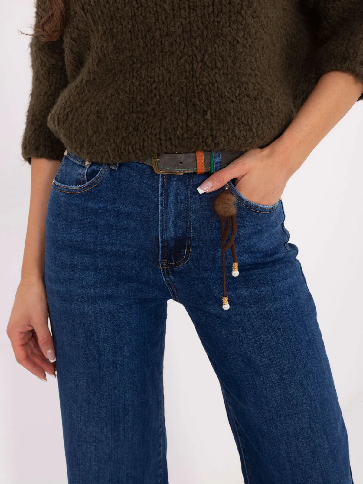 Klasyczne spodnie z wysokim stanem typu wide leg - zdjęcie 1