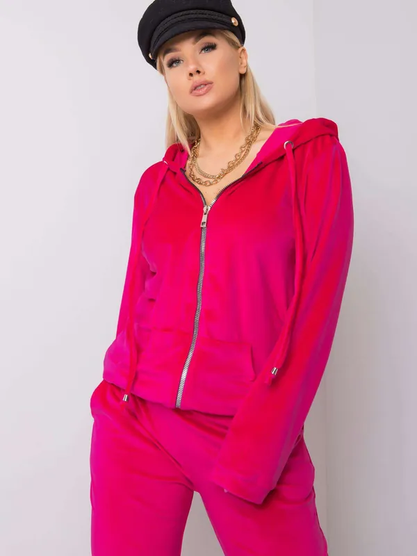 Czarny komplet welurowy plus size - widok 2