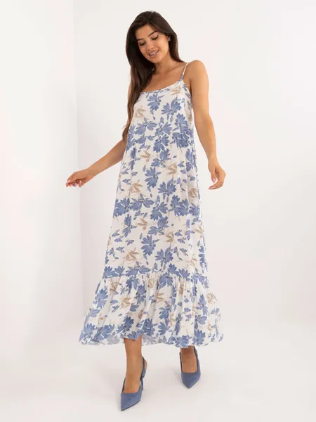 Sukienka maxi o kroju oversize z falbanami