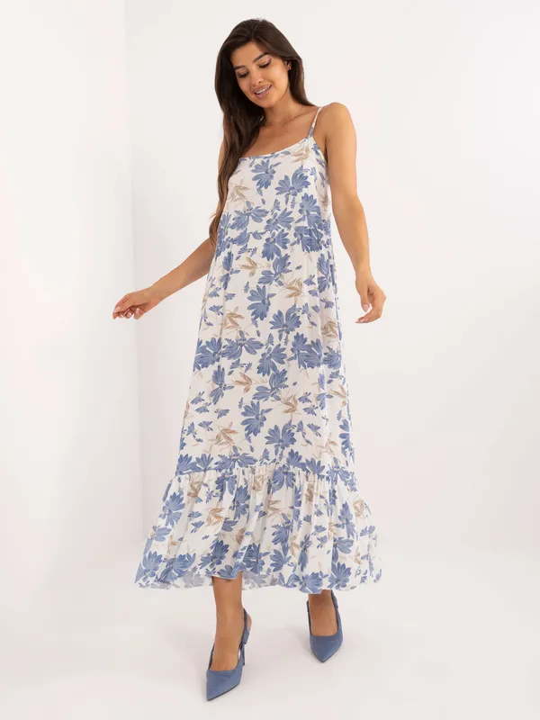 Sukienka maxi o kroju oversize z falbanami