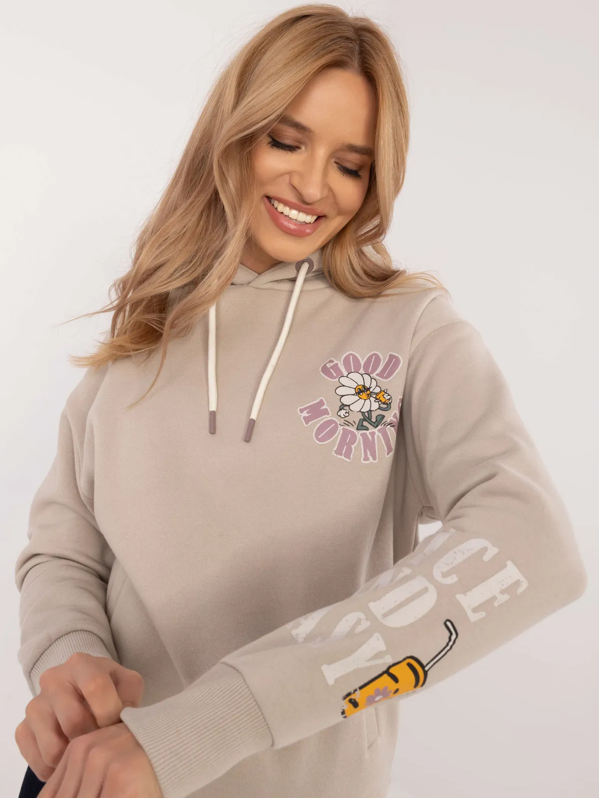 Bluza oversize z graficznym motywem retro - zdjęcie 3