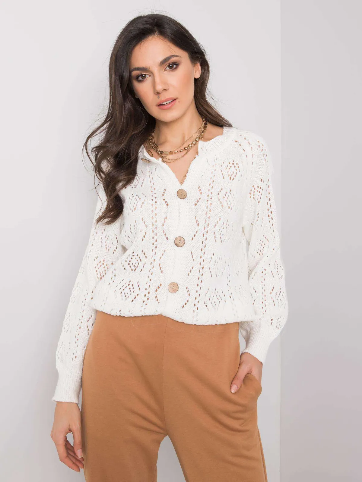 OCH BELLA Czarny sweter rozpinany - zdjęcie 4