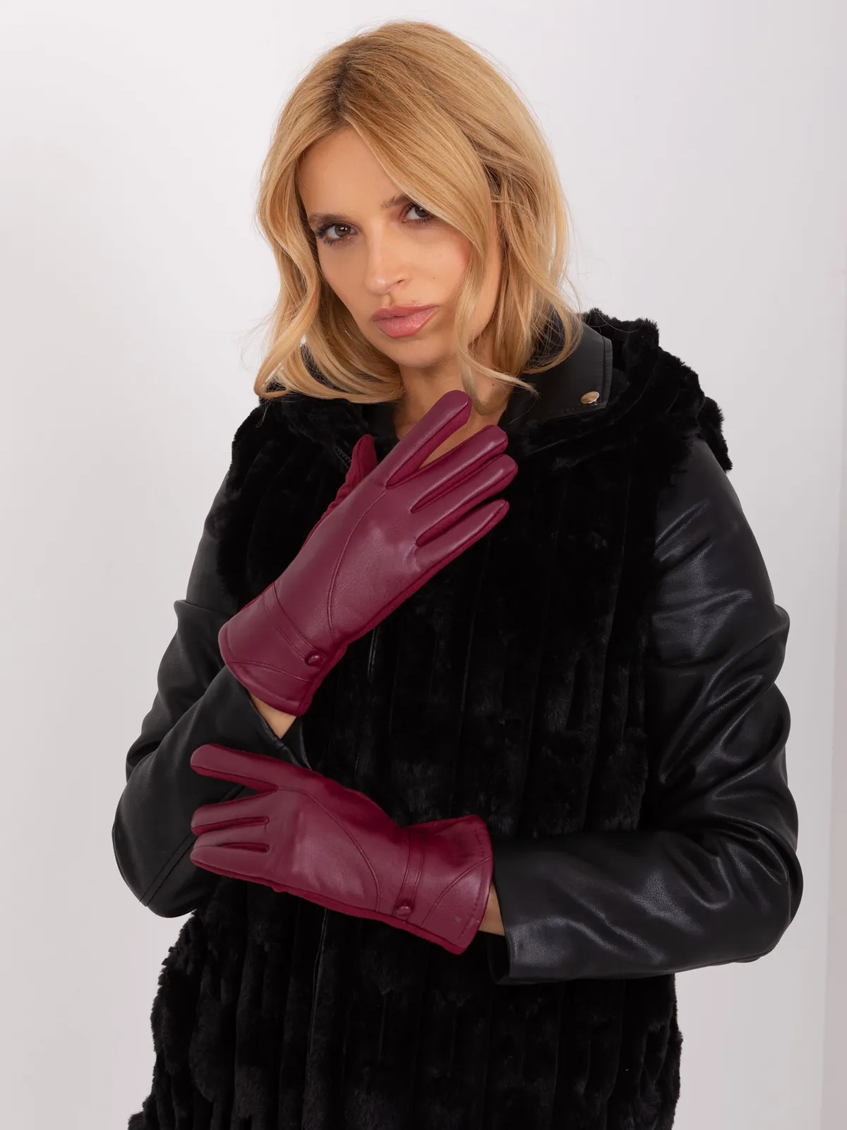 Eleganckie rękawiczki wizytowe z ozdobnym przeszyciem - zdjęcie 1