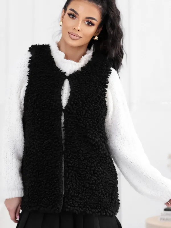 Ciepła kamizelka o kroju oversize - widok 2