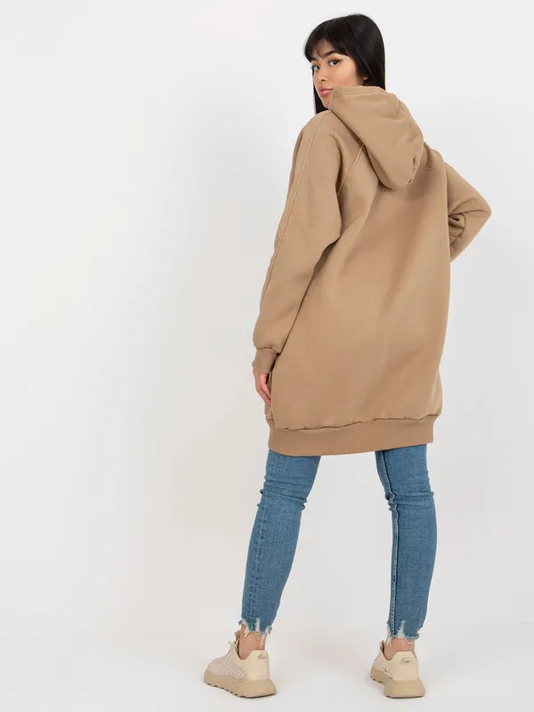 Czarna długa dresowa bluza basic z kieszeniami