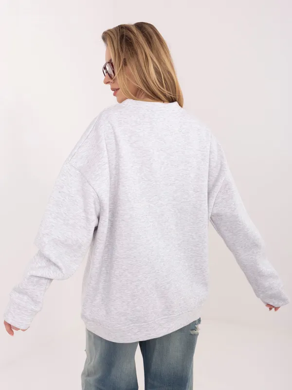 Bluza oversize z haftowanym napisem w stylu casual