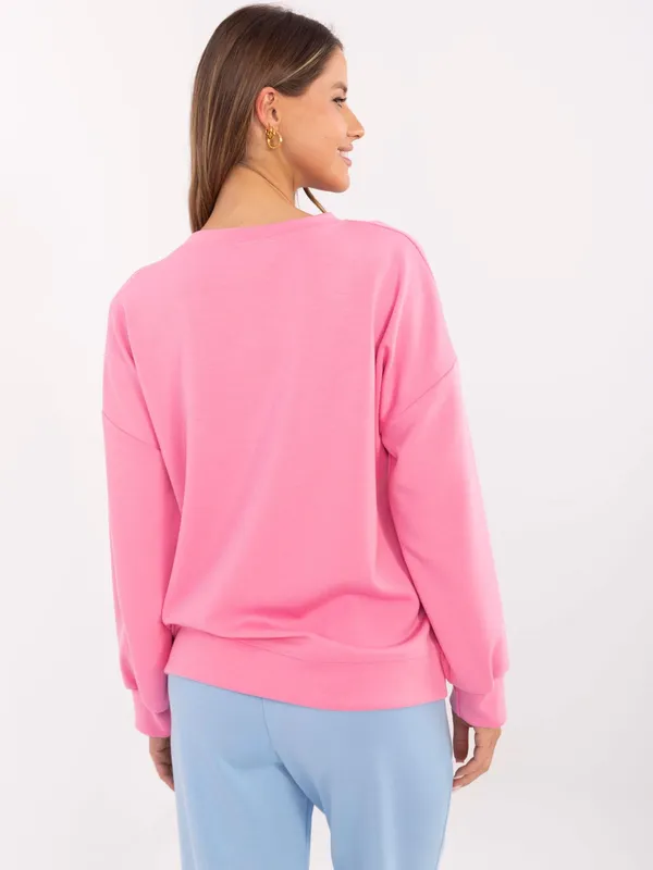 Casualowa bluza oversize z ozdobną aplikacją serca