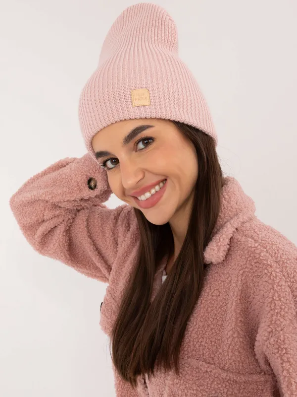 Prążkowana czapka typu beanie o kroju oversize - widok 2