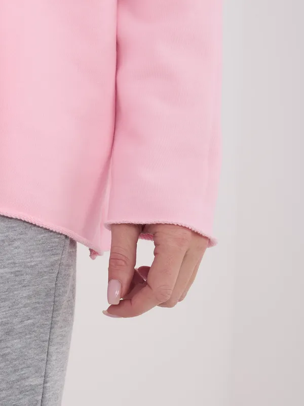 Casualowa bluza oversize z surowym wykończeniem - widok 2