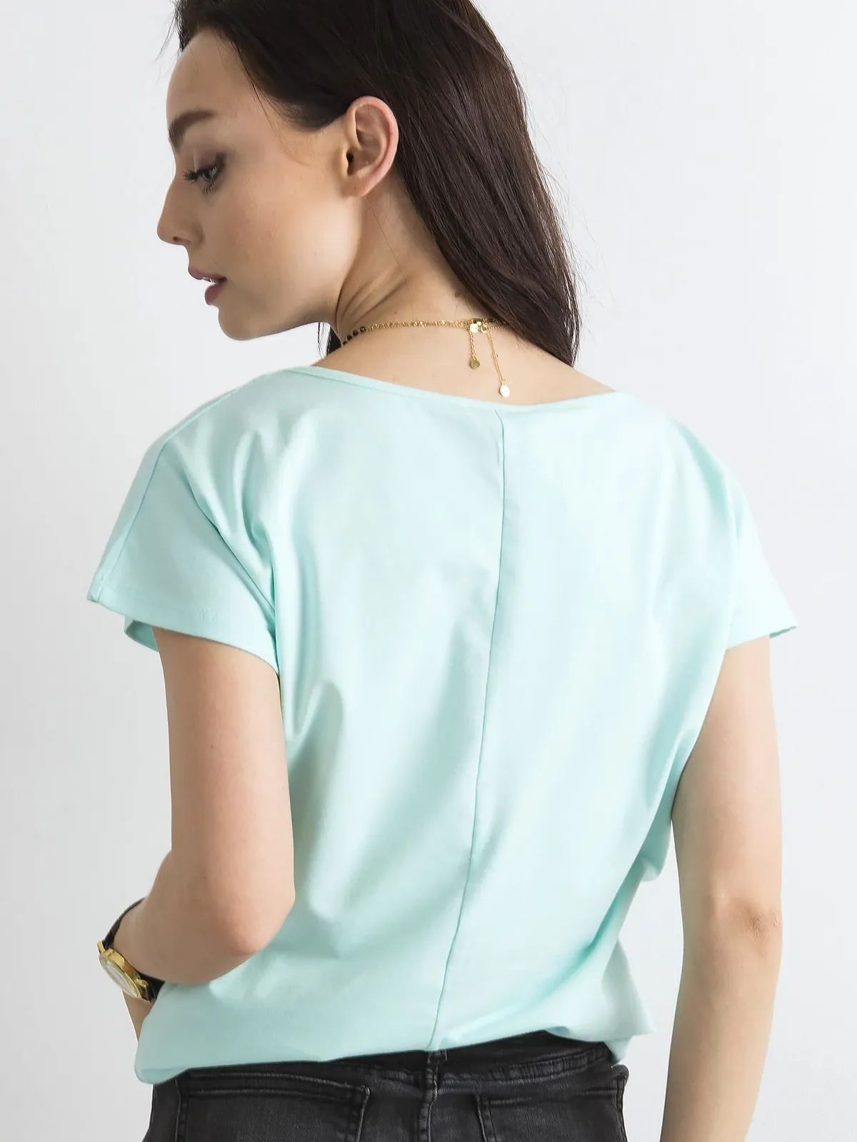 Miętowy t-shirt Circle - zdjęcie 5