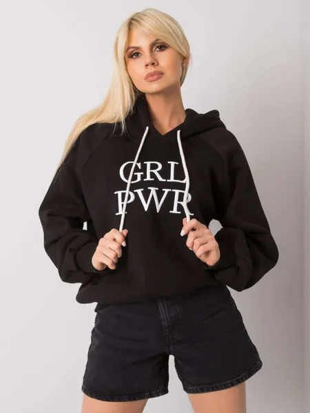 Ciemnoniebieska ocieplana bluza dresowa oversize