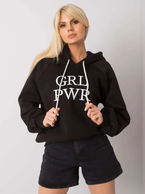 Ciemnoniebieska ocieplana bluza dresowa oversize