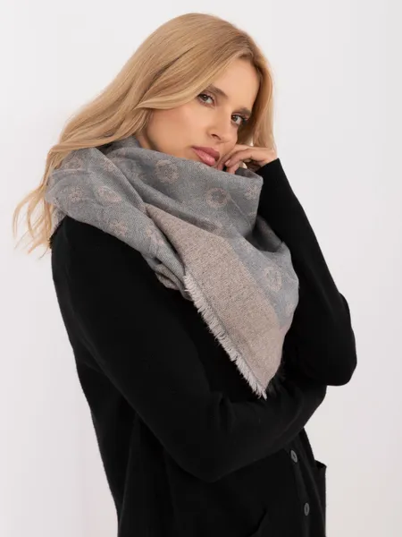 Oversize szalik z motywem w stylu retro