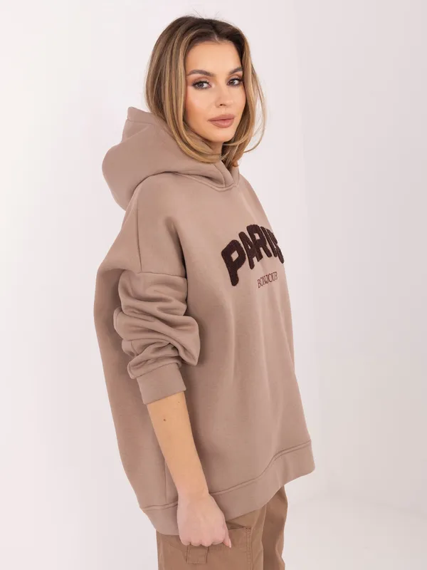 Oversize'owa bluza z kapturem i nadrukiem - widok 2
